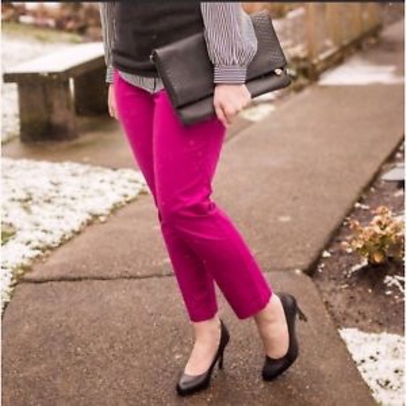 Kut from the Kloth Pants - KUT FROM THE KLOTH Magenta Skinny Crop Trousers